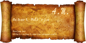 Ackert Mária névjegykártya