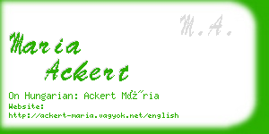 maria ackert business card